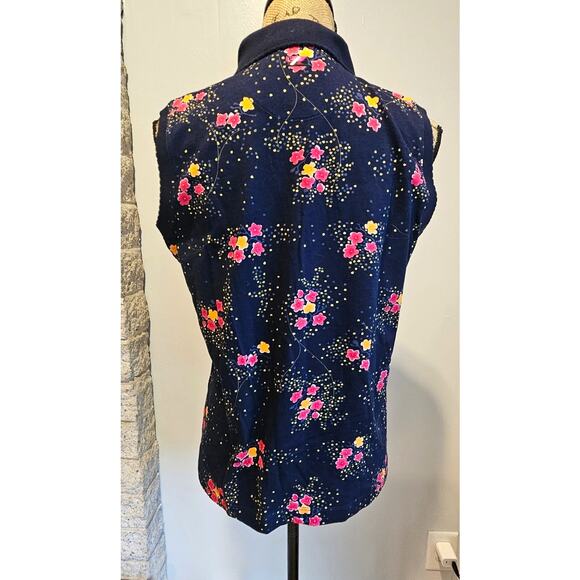 Cutter & Buck Pebble Beach Polo Floral Cotton Womens Button Golf Top, Sz M - Picture 4 of 11